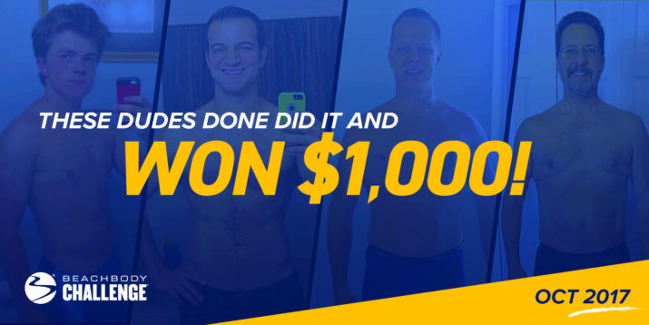 Male Beachbody Challenge Winners, Oct 2017