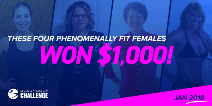 Female Beachbody Challenge Winners, Jan 2018