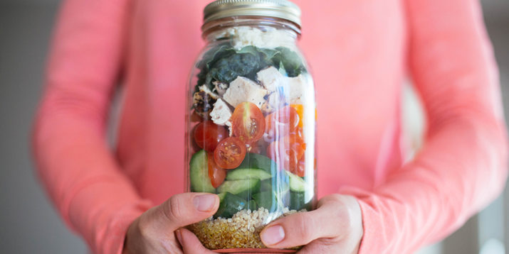 Quinoa Chicken Salad in a Mason Jar