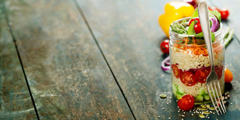 Quinoa Chicken Salad in a Mason Jar