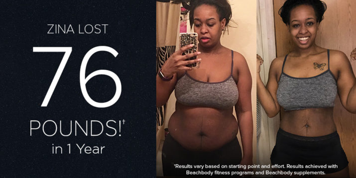 Zina Lost 76 Pounds in 1 Year