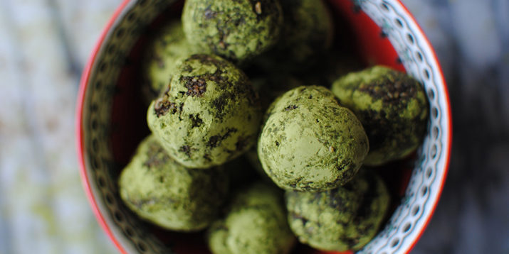 Chocolate Matcha Vegan Energy Balls