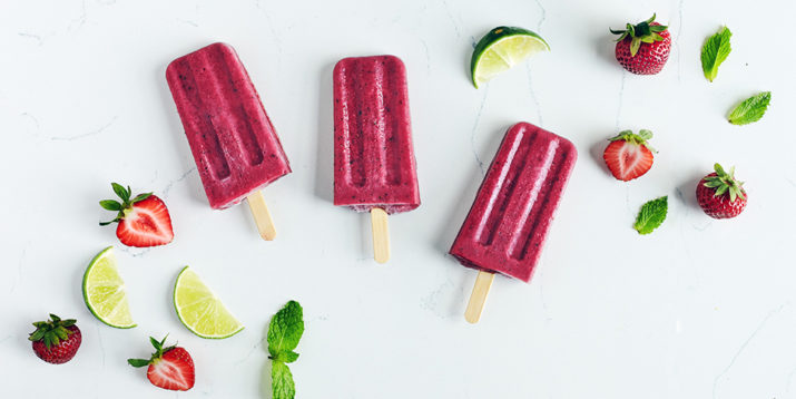 Strawberry and Mint Pops