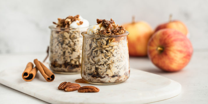 Cinnamon Apple Overnight Oats With Pecan Crumble