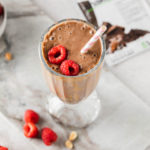 Chocolate PB&J Shakeology in a glass