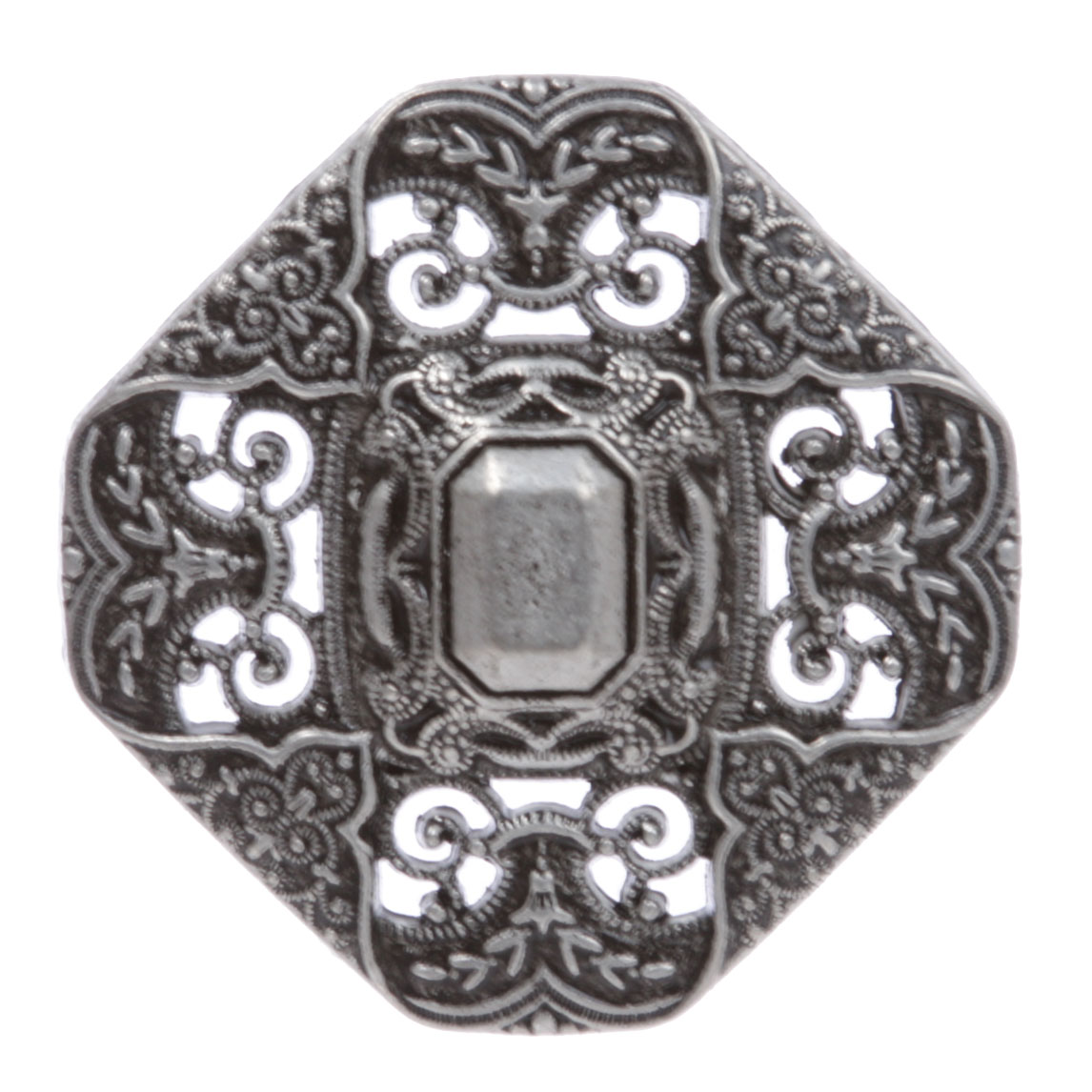 Engraving Hollow Out Perforated Floral Octagonal Rhombic Square Belt Buckl