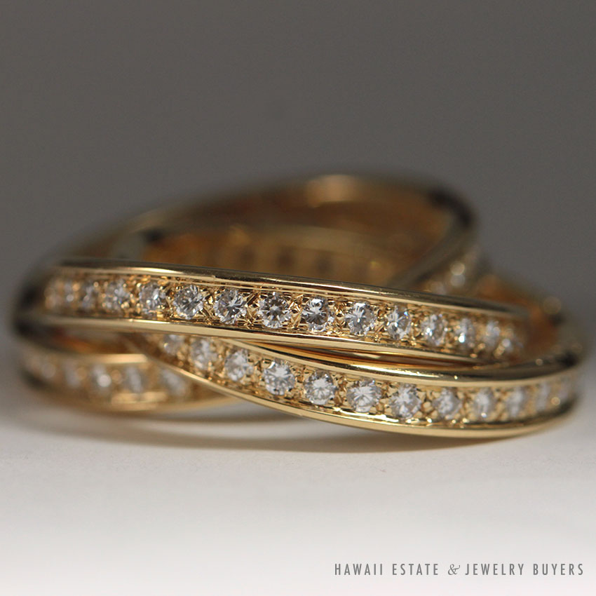 cartier trinity ring yellow gold