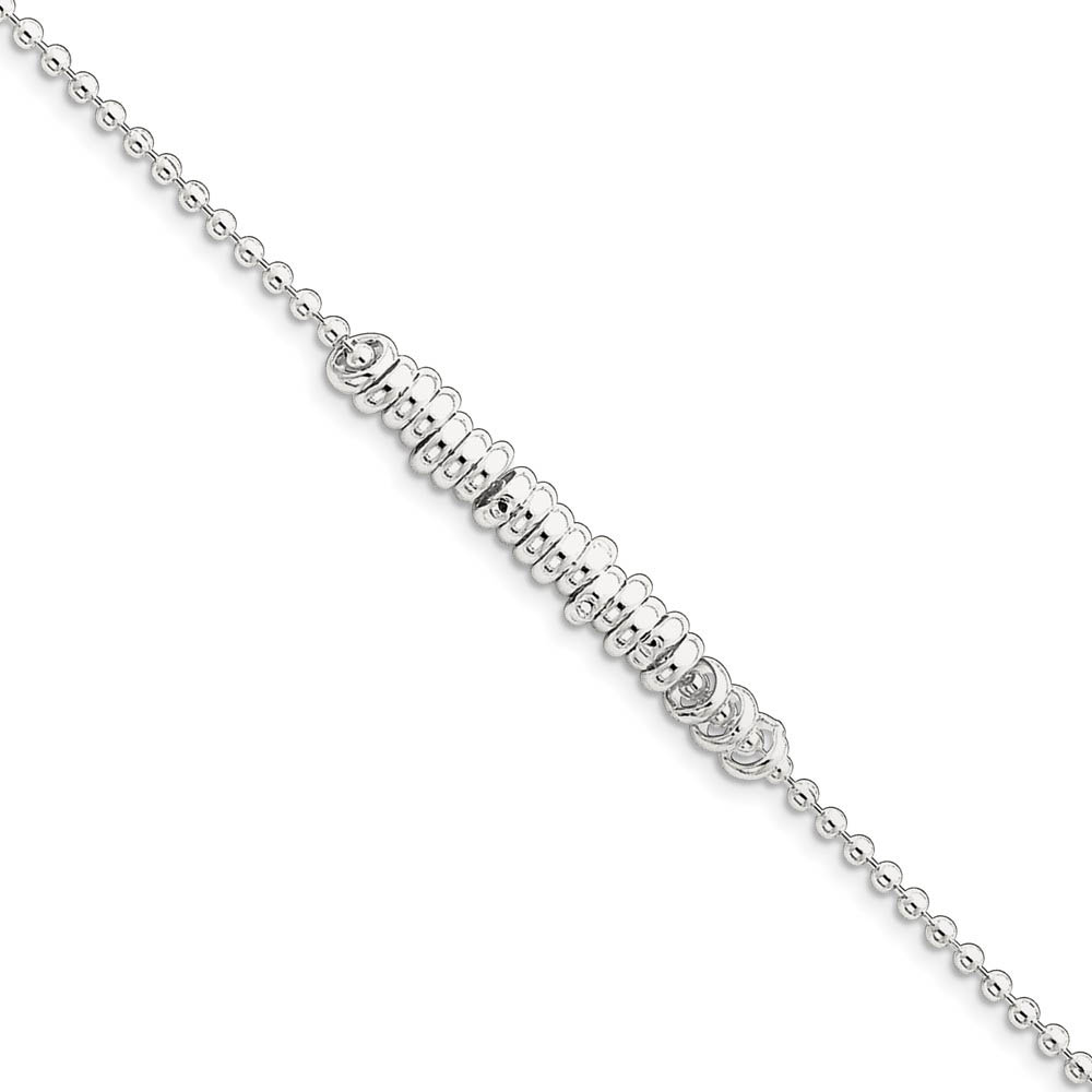 Sterling Silver Fancy Love Ring Anklet