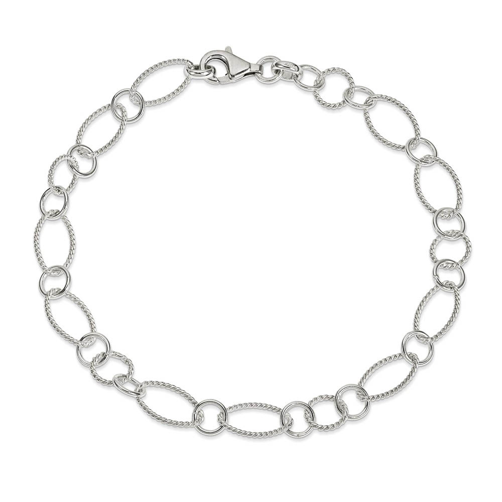 Sterling Silver Sequence Link Anklet