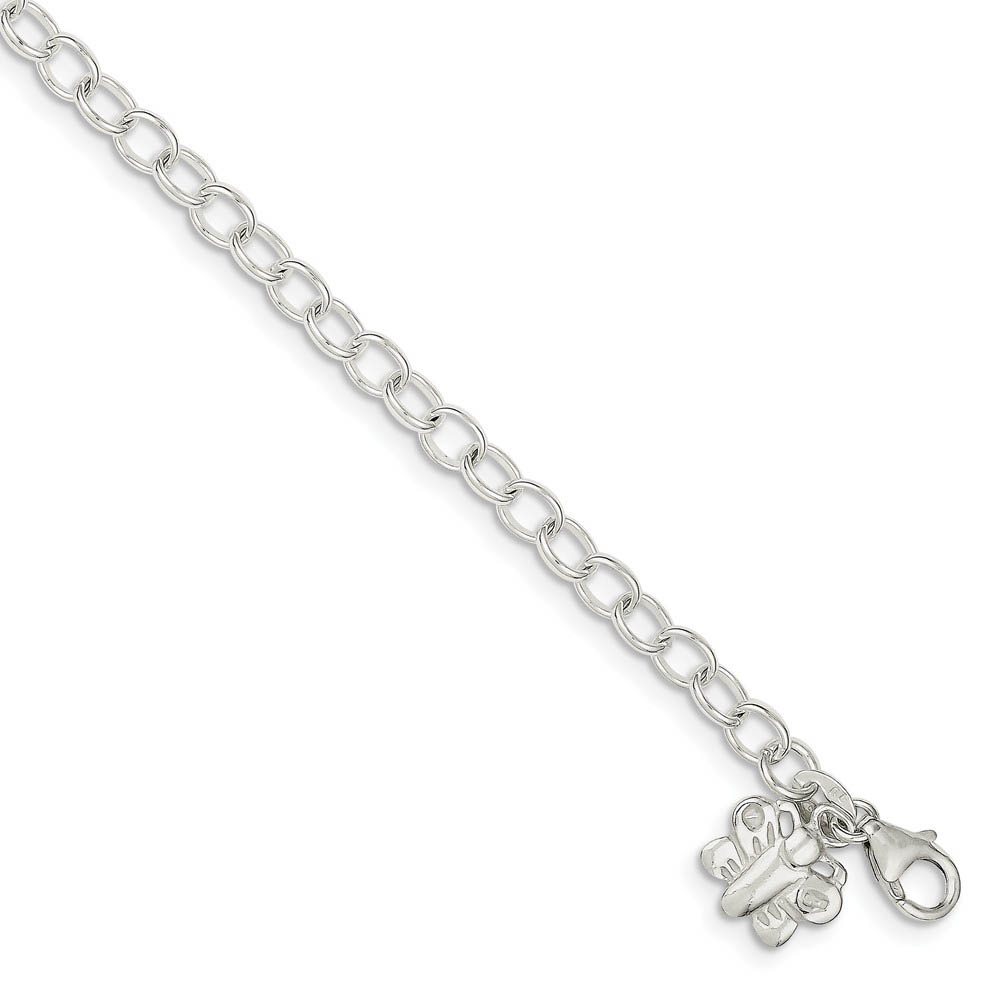Sterling Silver Butterfly Charm Anklet