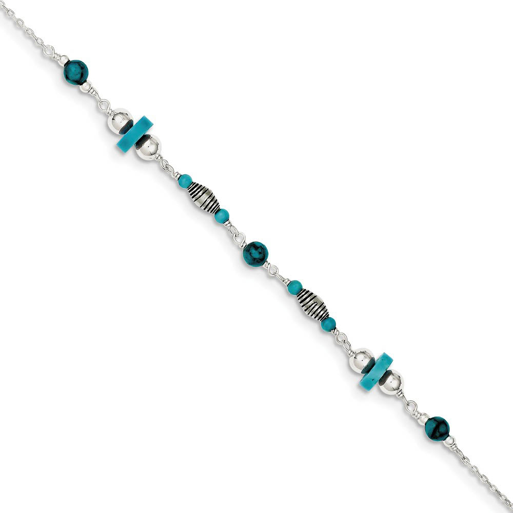 Sterling Silver Turquoise Anklet