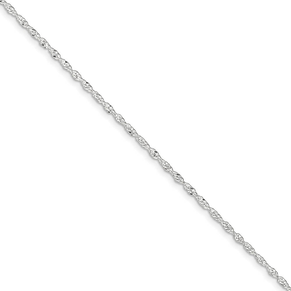 Sterling Silver 1.5mm Adjustable Singapore Anklet, 9-10-Inch