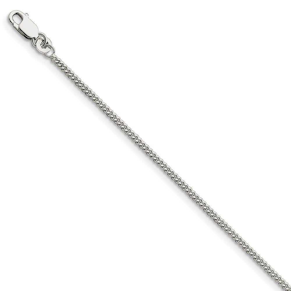 Sterling Silver 1.75mm Solid Curb Chain Anklet, 9 Inch