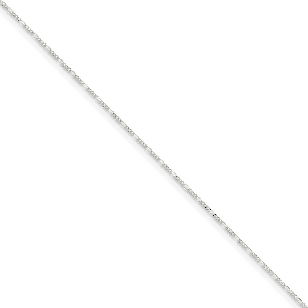 Sterling Silver 1.5mm Solid Figaro Chain Anklet, 9 Inch