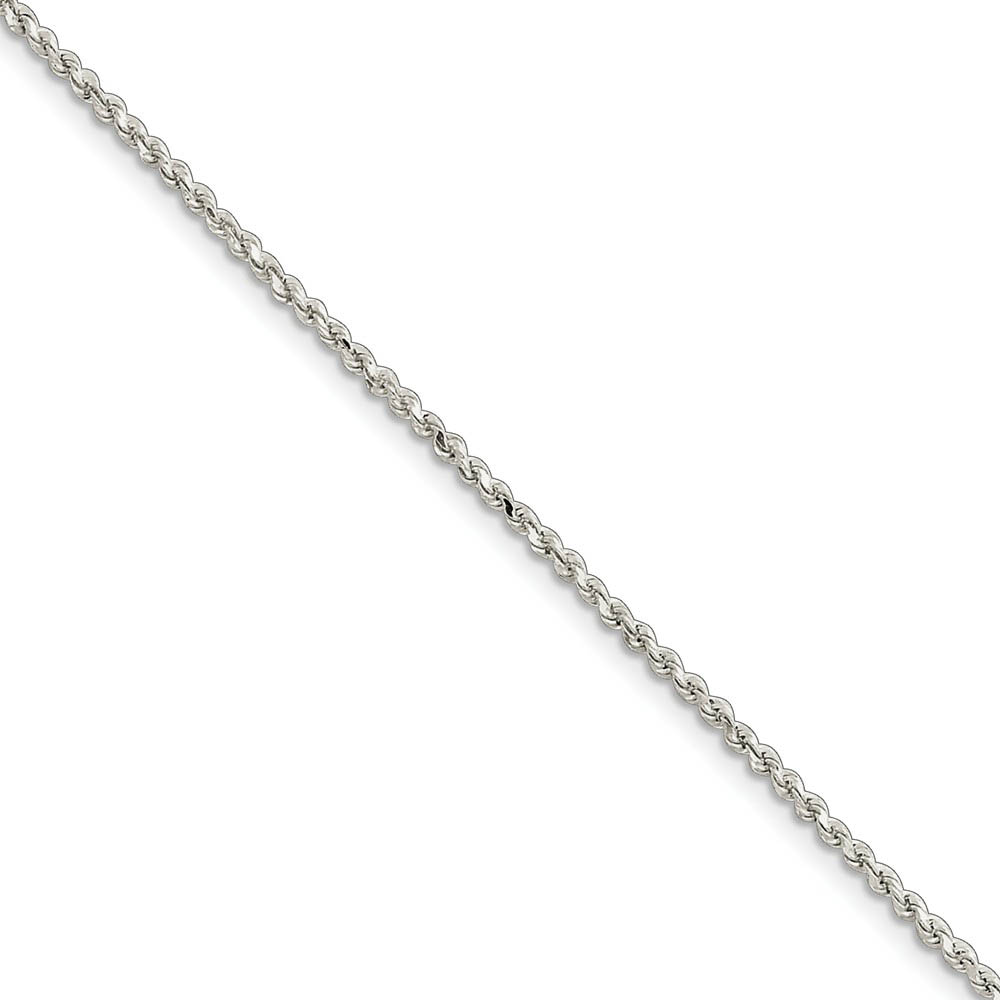 Sterling Silver Adjustable Diamond-Cut Rope Anklet