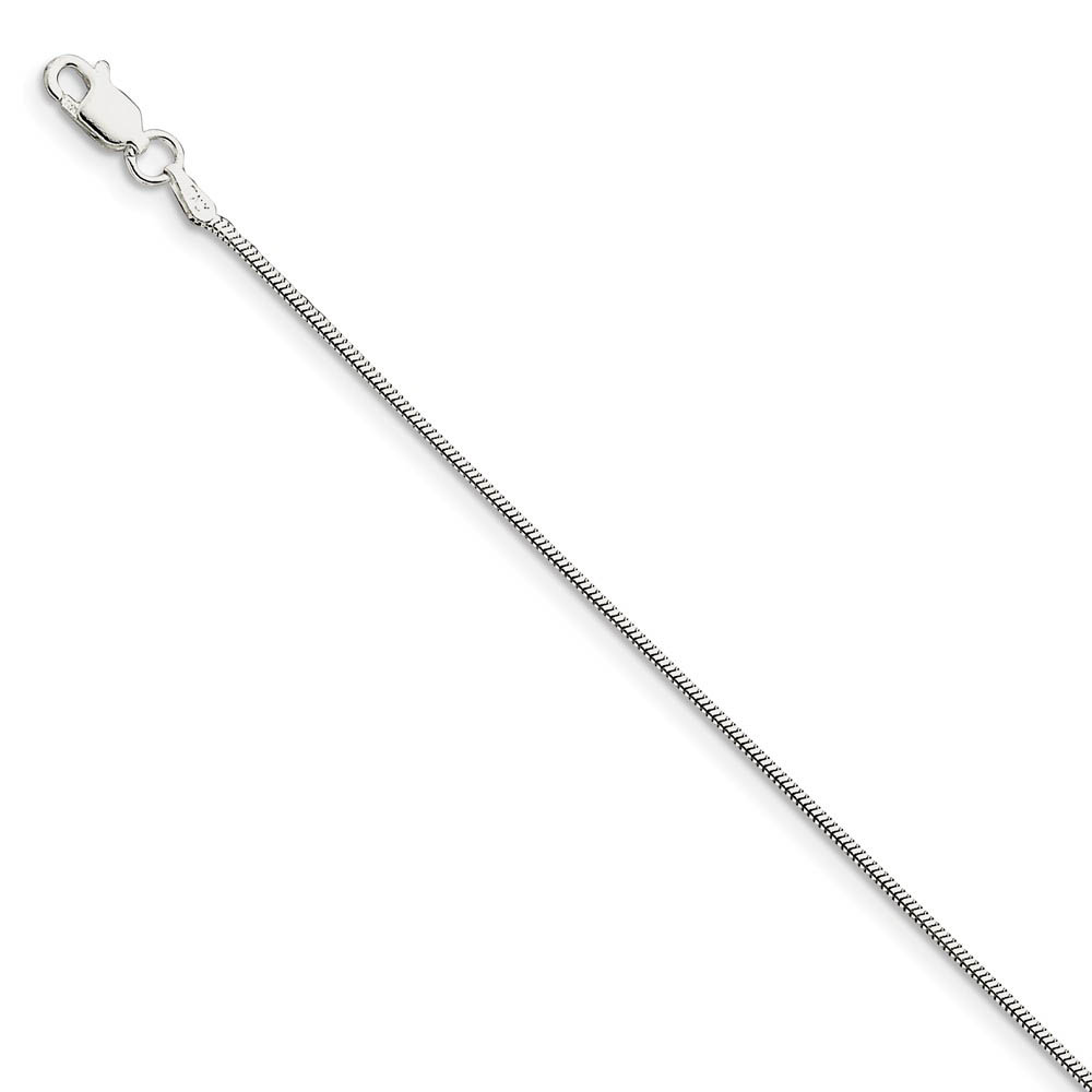 Sterling Silver 1.5mm Octagonal Snake Chain Anklet