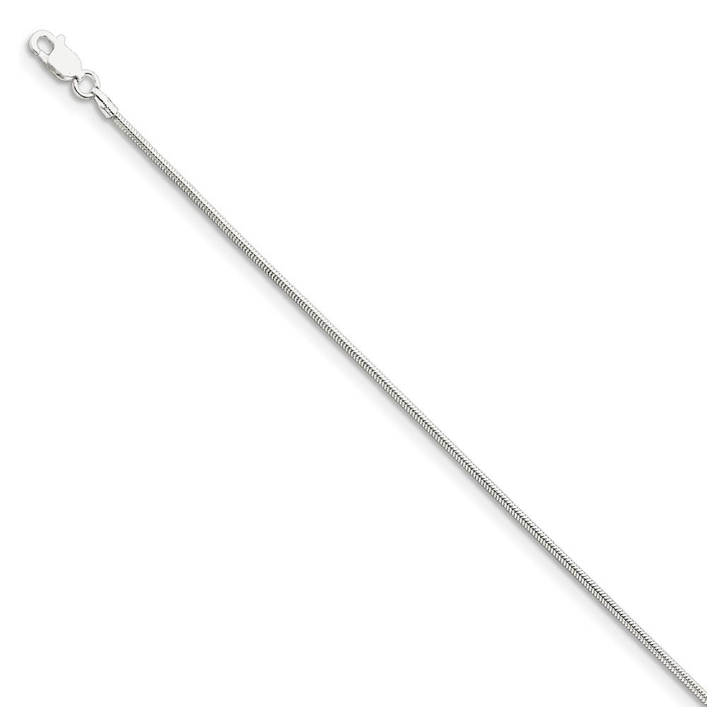 Sterling Silver 1.5mm Round Snake Chain Anklet