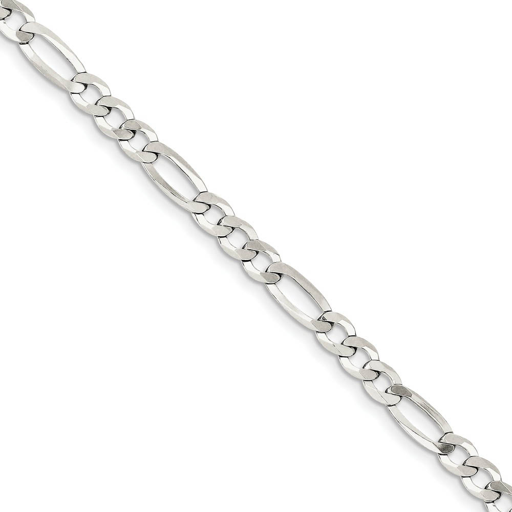 Sterling Silver 5.5mm Flat Figaro Chain Bracelet And Anklet, 9 Inch