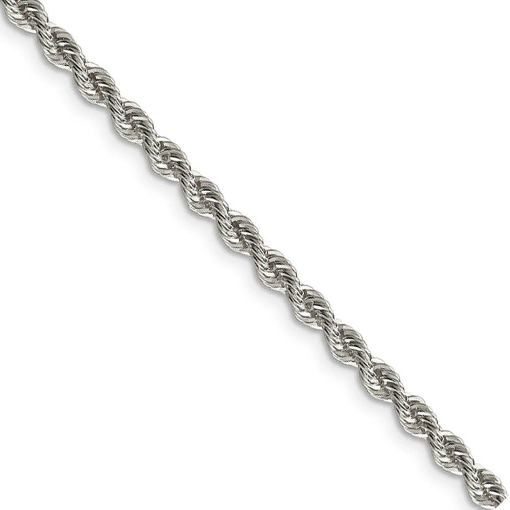 Sterling Silver 3mm Solid Rope Chain Anklet