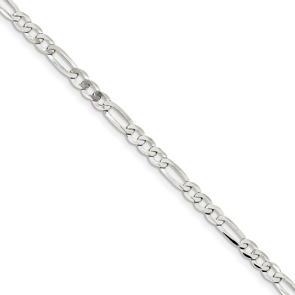 Sterling Silver 4.5mm Flat Figaro Chain Bracelet And Anklet