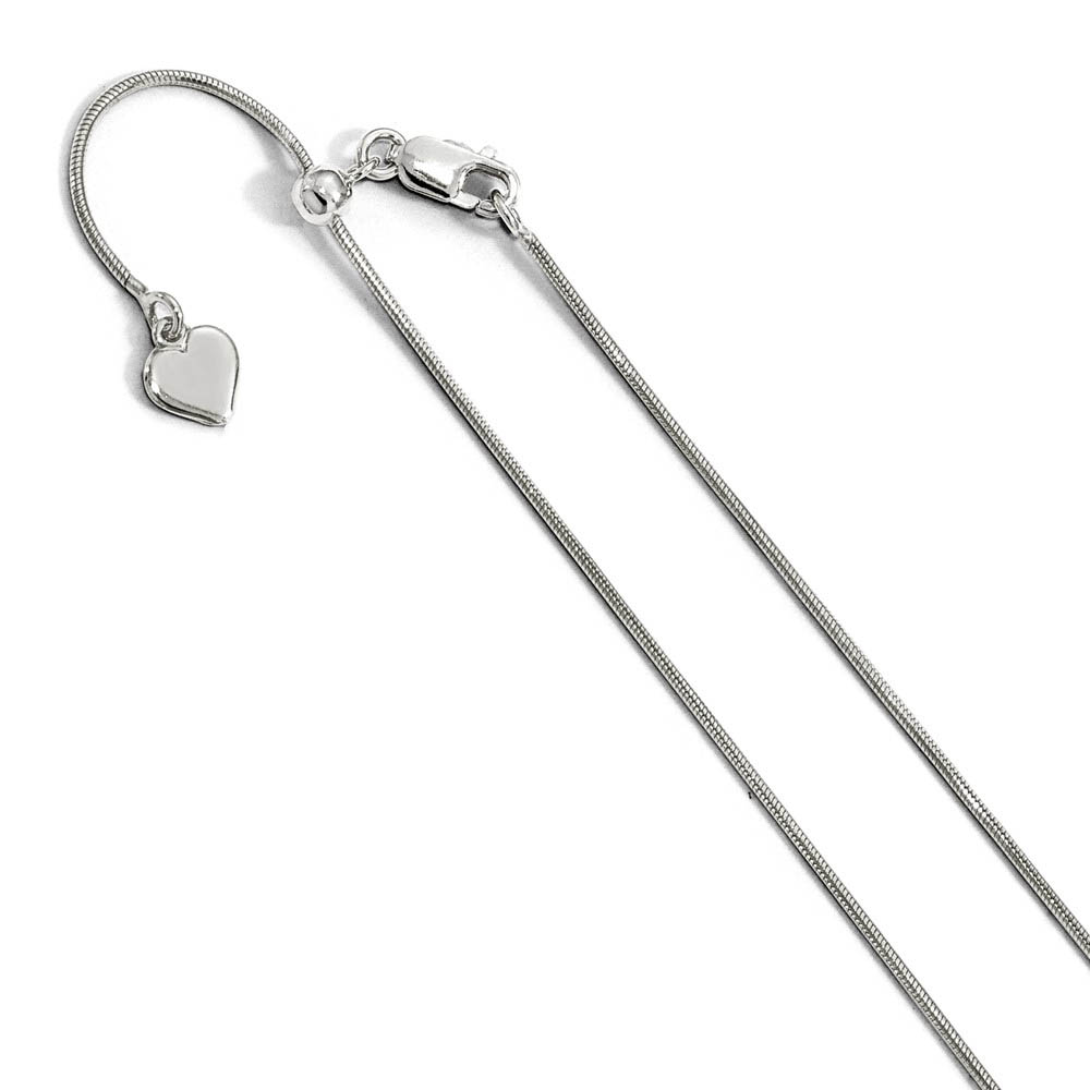 Sterling Silver Adjustable 0.9mm Snake Chain Anklet