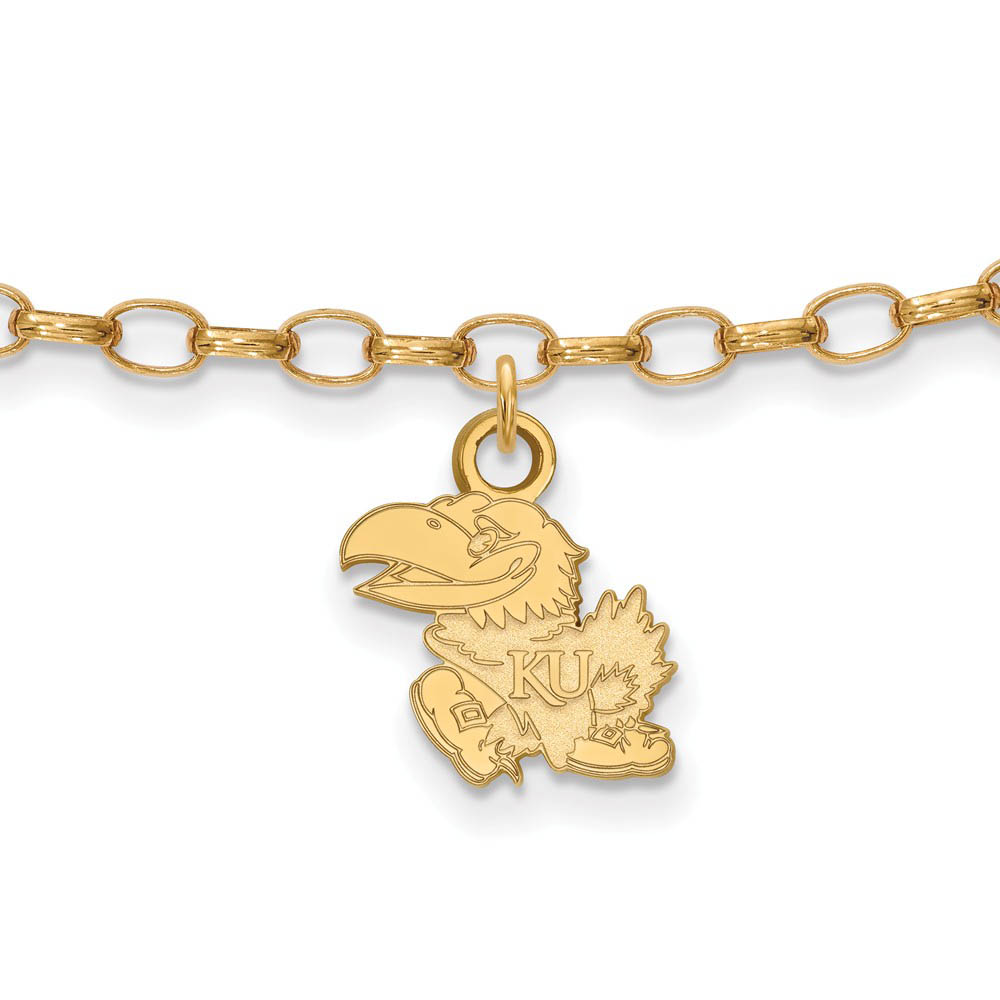 14k Gold Plated Sterling Silver Univ. of Kansas Anklet