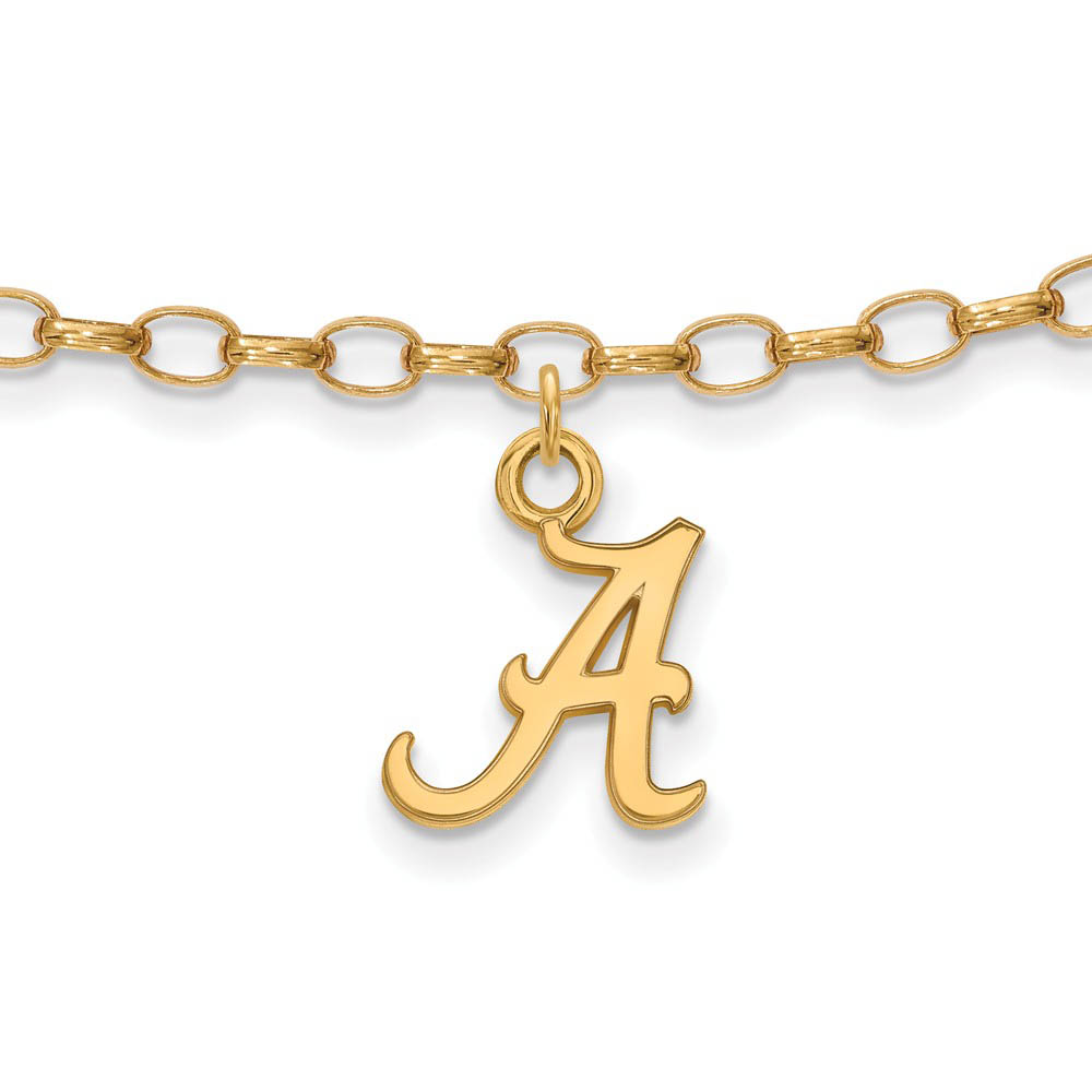 NCAA 14k Gold Plated Sterling Silver Univ. of Alabama Anklet, 9 Inch