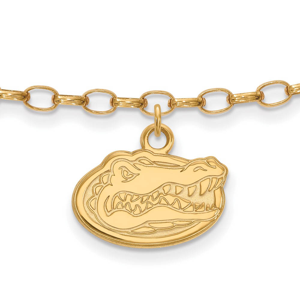 NCAA 14k Gold Plated Sterling Silver Univ. of Florida Anklet, 9 Inch