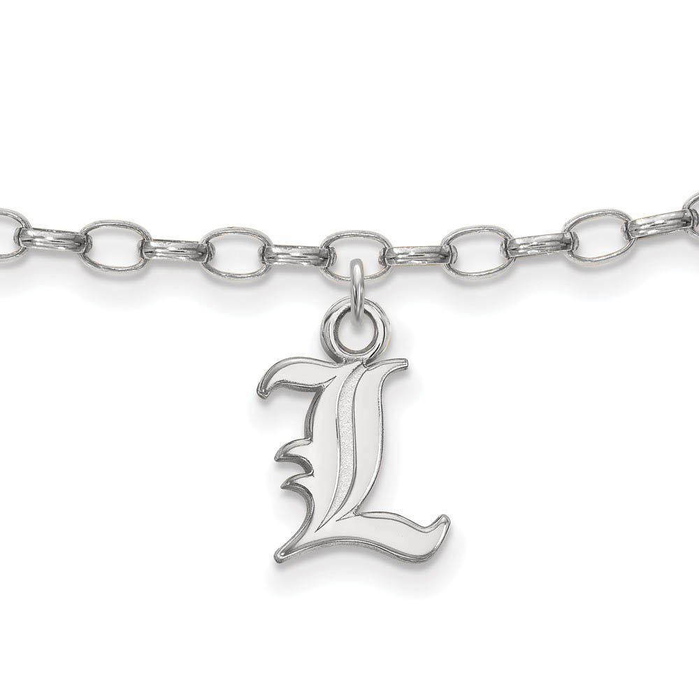 Sterling Silver University of Louisville Dangle Anklet, 9 Inch