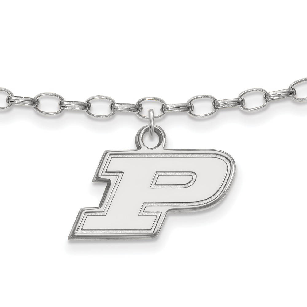 Sterling Silver Purdue P Dangle Anklet