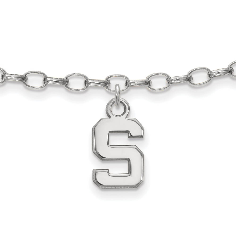 Sterling Silver Michigan State University Anklet