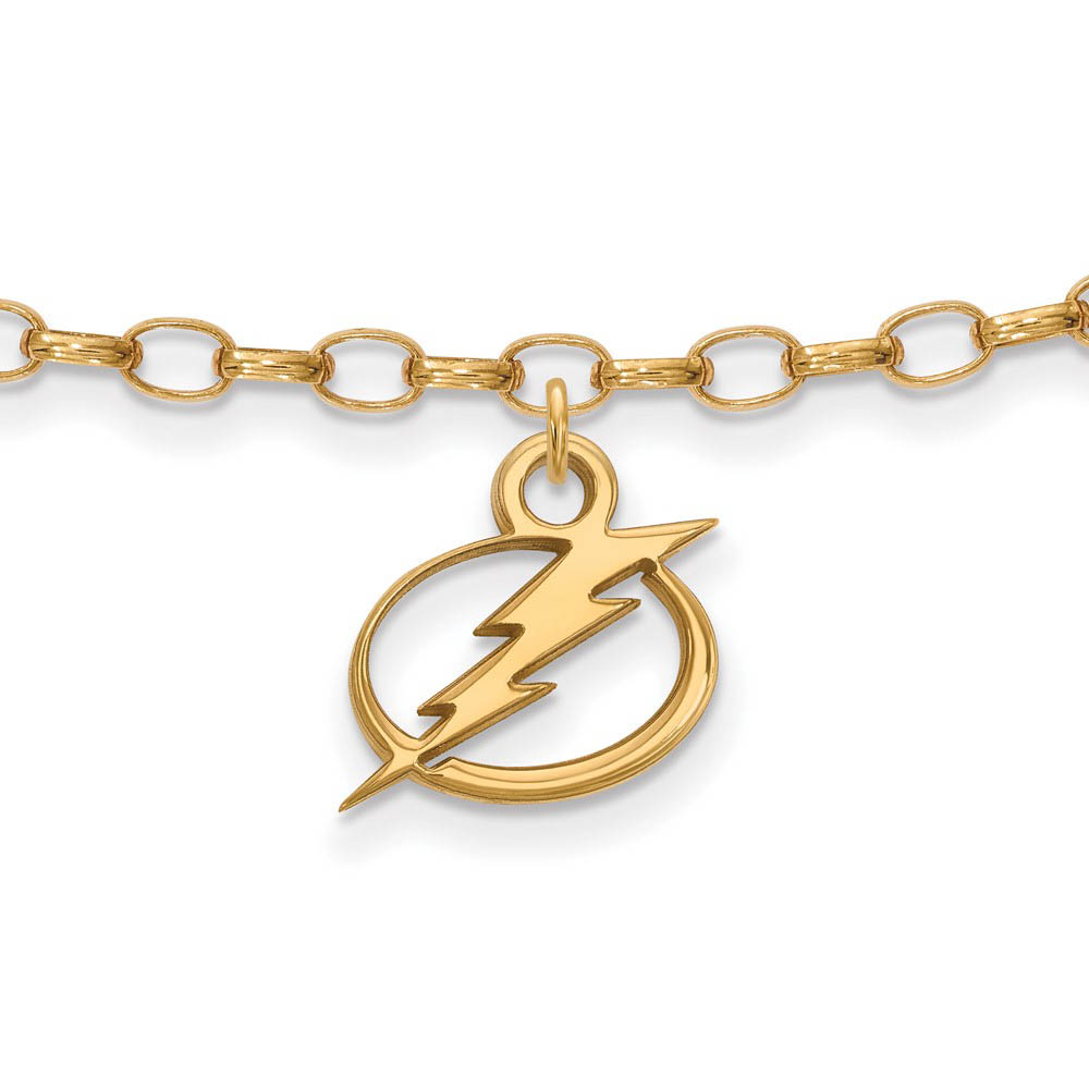 SS 14k Yellow Gold Plated NHL Tampa Bay Lightning Anklet