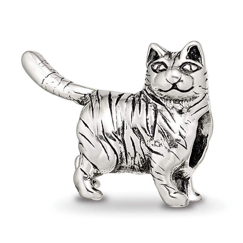 Sterling Silver American Shorthair Cat Bead Charm