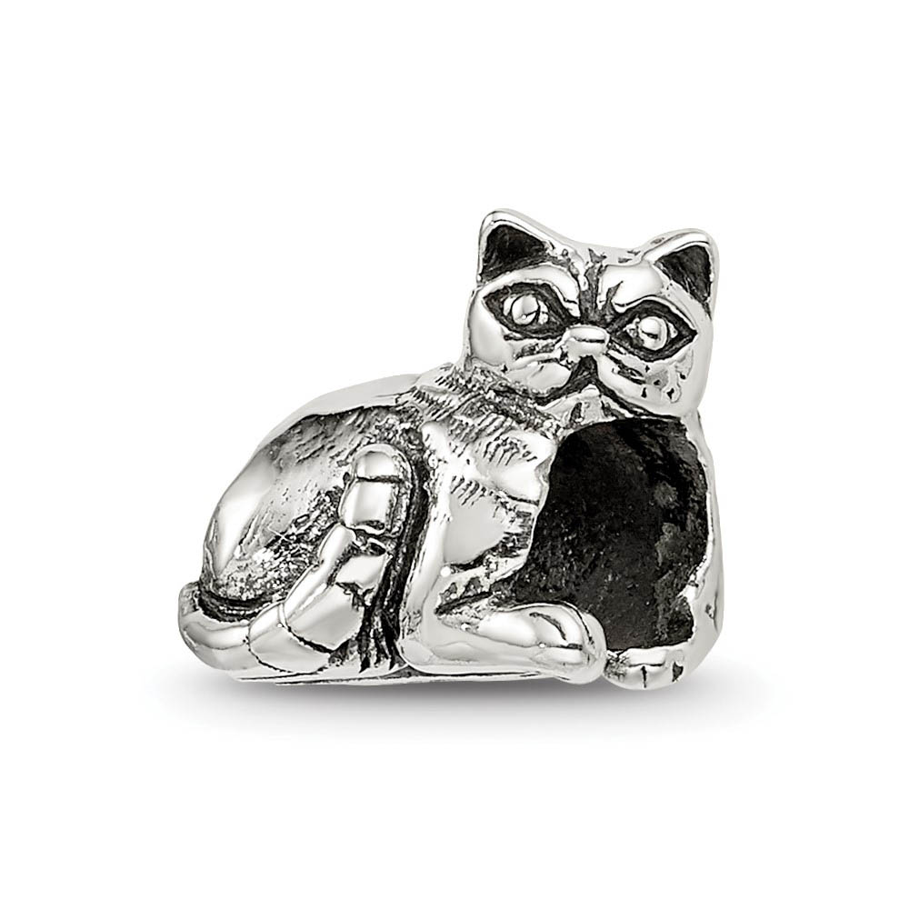 Sterling Silver Exotic Shorthair Cat Bead Charm