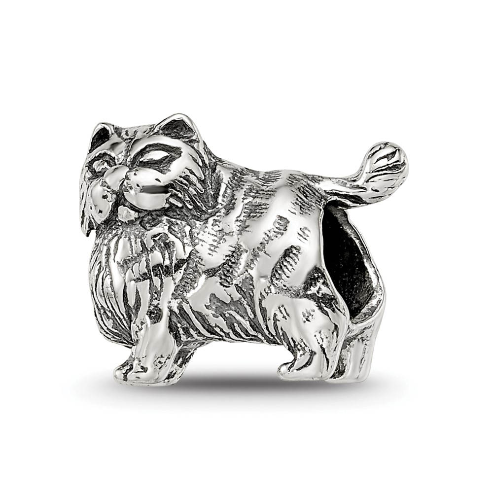 Sterling Silver Persian Cat Bead Charm