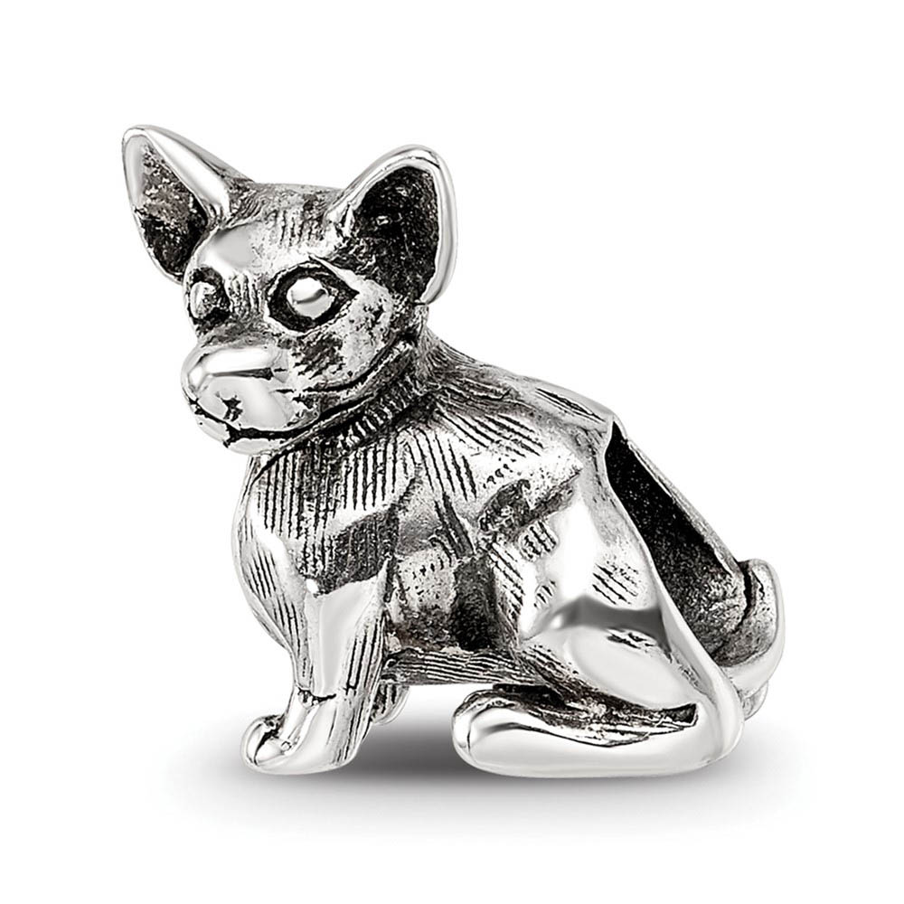 Sterling Silver Chihuahua Bead Charm