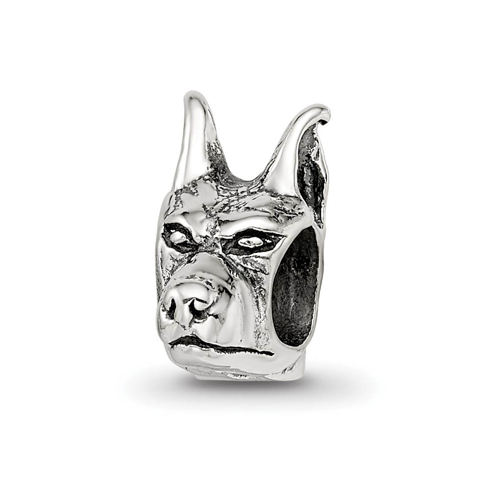 Sterling Silver Doberman Pinscher Head Bead Charm