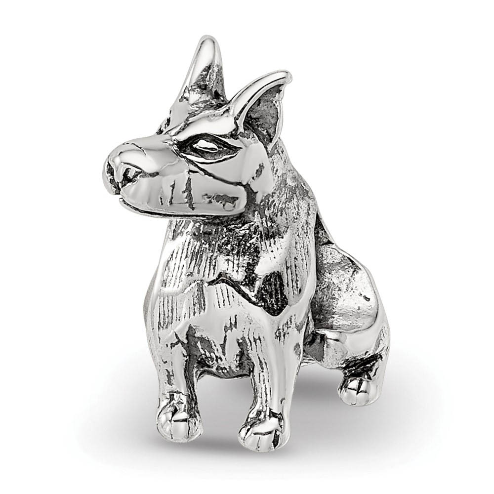 Sterling Silver Doberman Pinscher Bead Charm