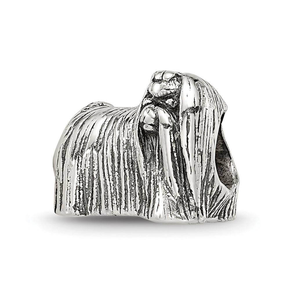 Sterling Silver Maltese Dog Bead Charm