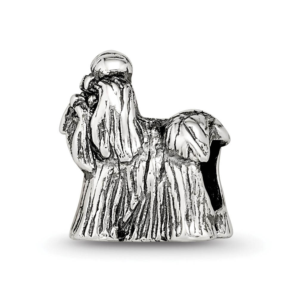 Sterling Silver 3D Shih Tzu Bead Charm