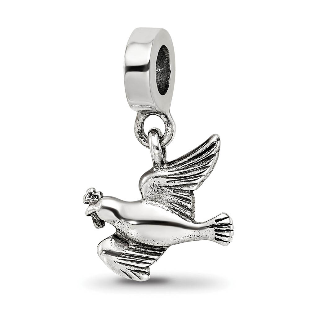 Sterling Silver Dove Dangle Bead Charm