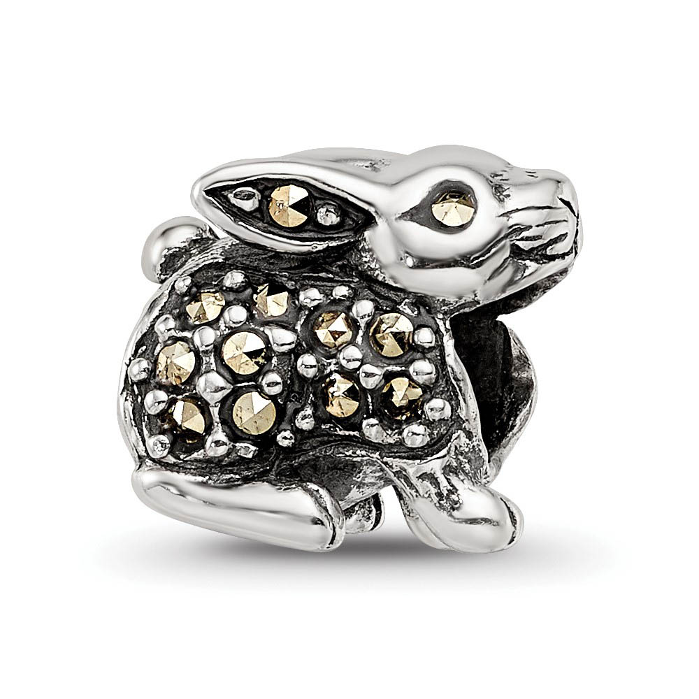 Sterling Silver and Marcasite Rabbit Bead Charm