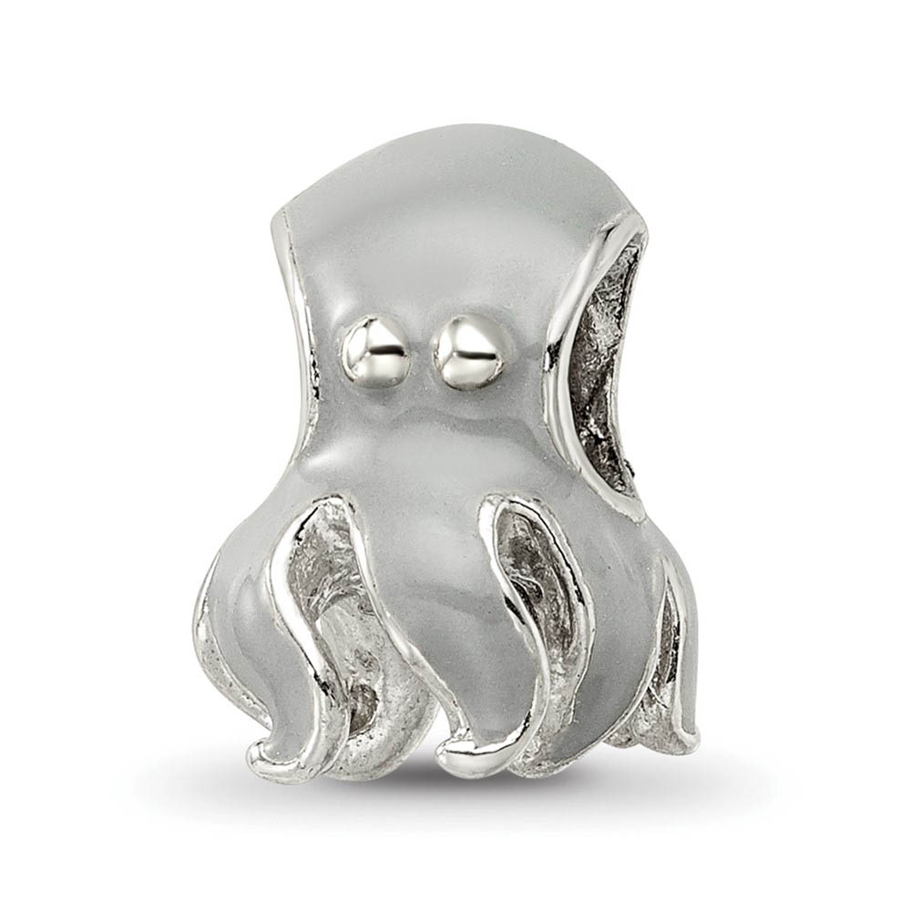 Sterling Silver and Enameled Octopus Bead Charm