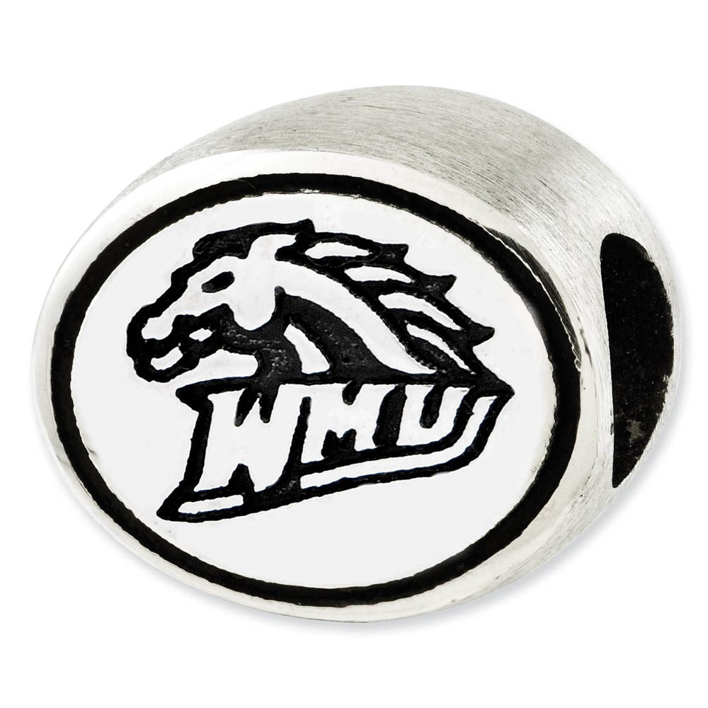 Sterling Silver & Enamel Western Michigan University Collegiate Bead