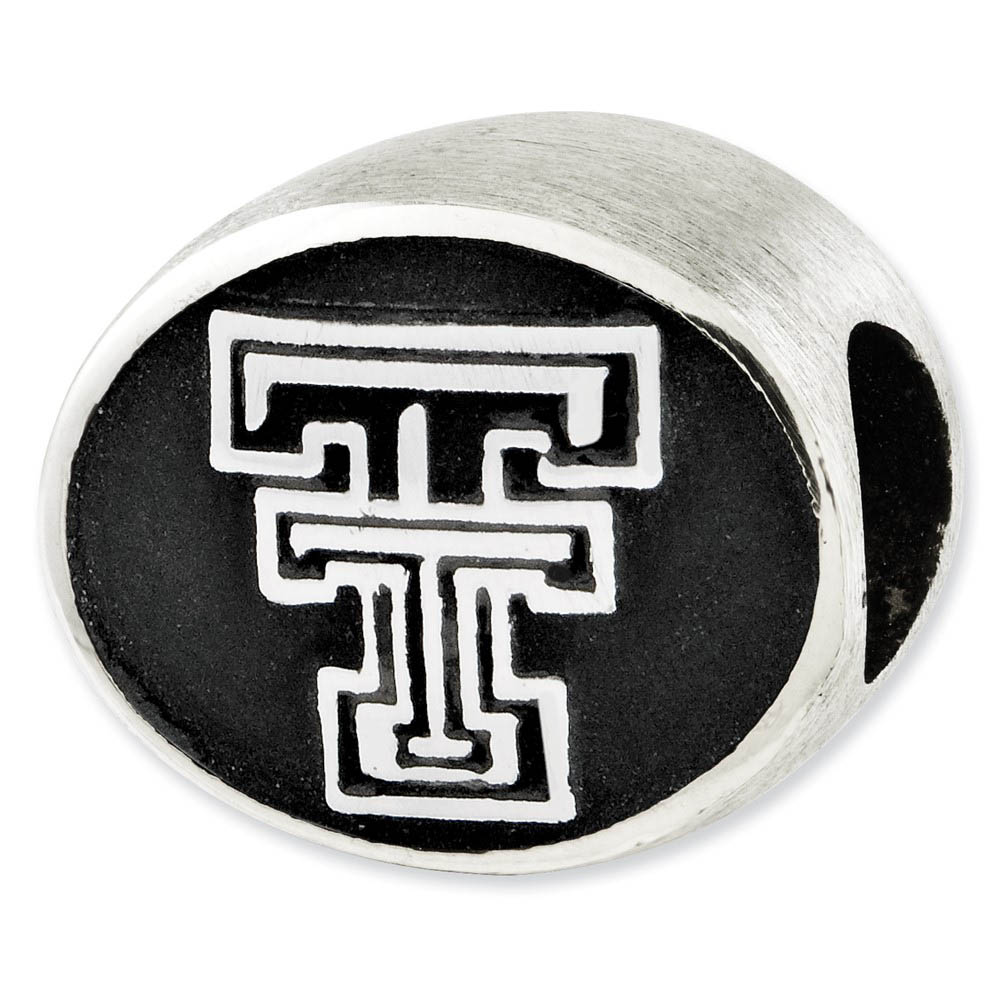 Sterling Silver & Enamel Texas Tech University Collegiate Bead Charm