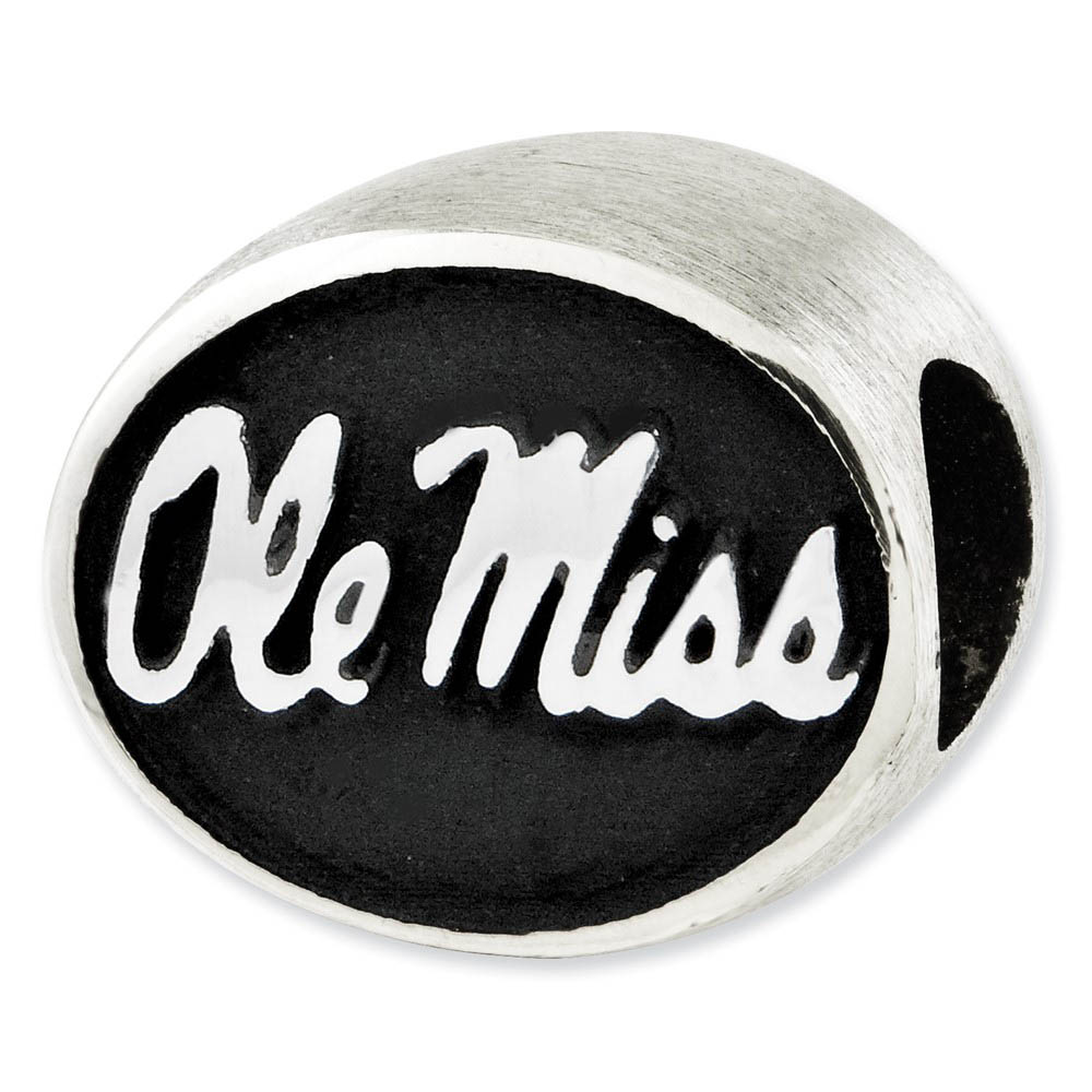 Sterling Silver & Enamel University of Mississippi Collegiate Bead