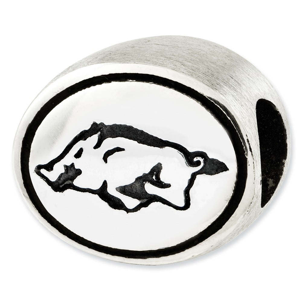 Sterling Silver & Enamel University of Arkansas Collegiate Bead Charm