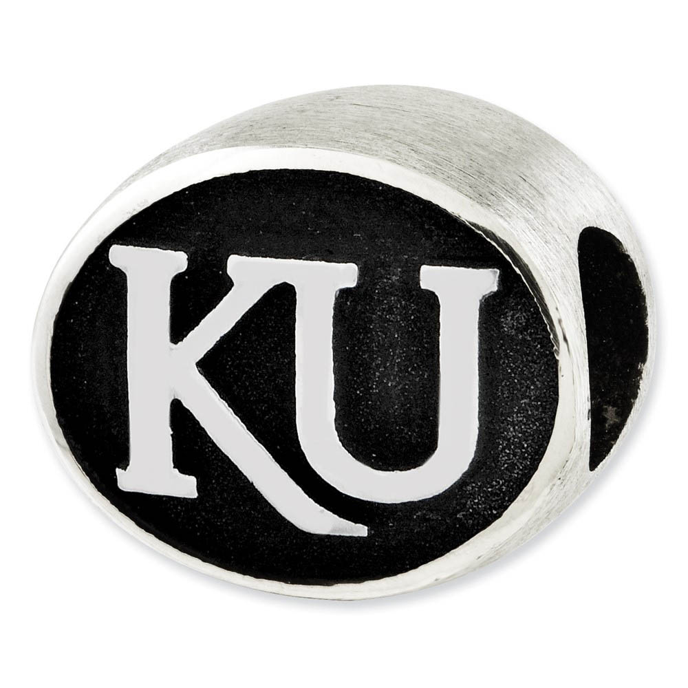 Sterling Silver & Enamel University of Kansas Collegiate Bead Charm