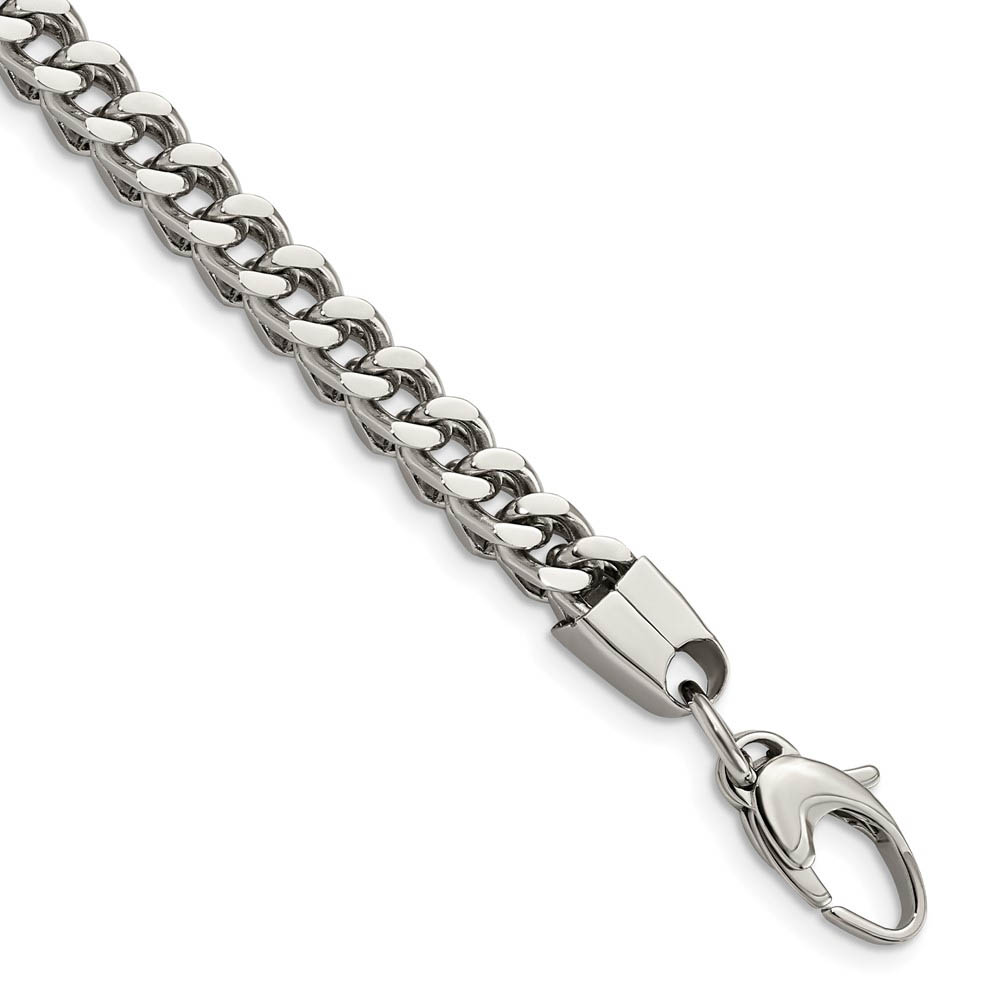 Men&#039;s Stainless Steel Franco Link 9 Inch Bracelet