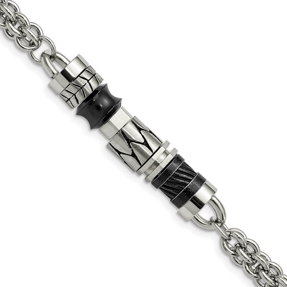 Men&#039;s Stainless Steel Moveable Pieces Bracelet, 8.25 Inch